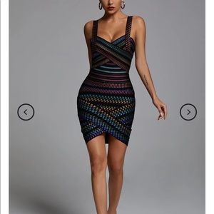 Multi color bandage dress